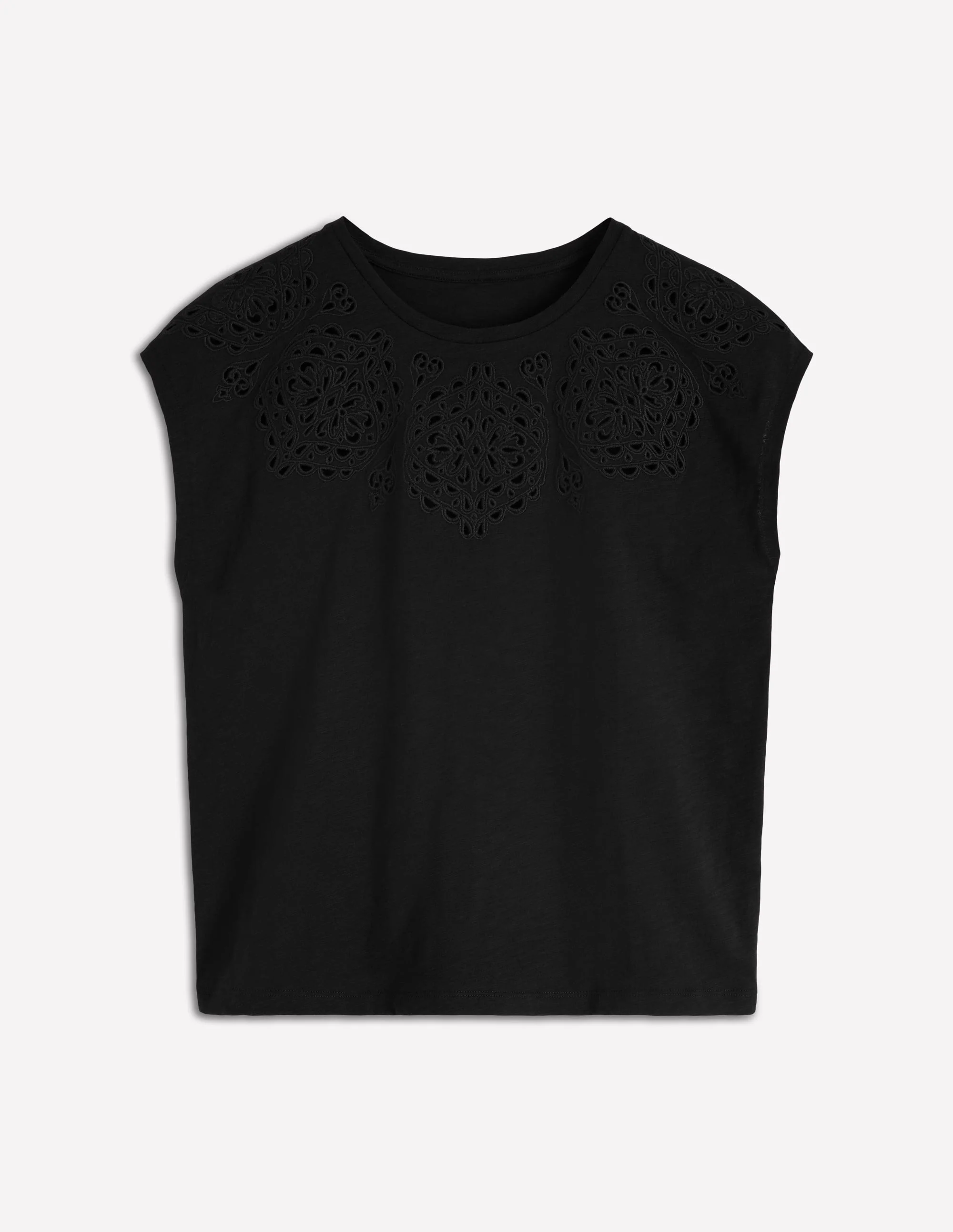 Willow Broderie T-shirt-Black Beauty - Image 5