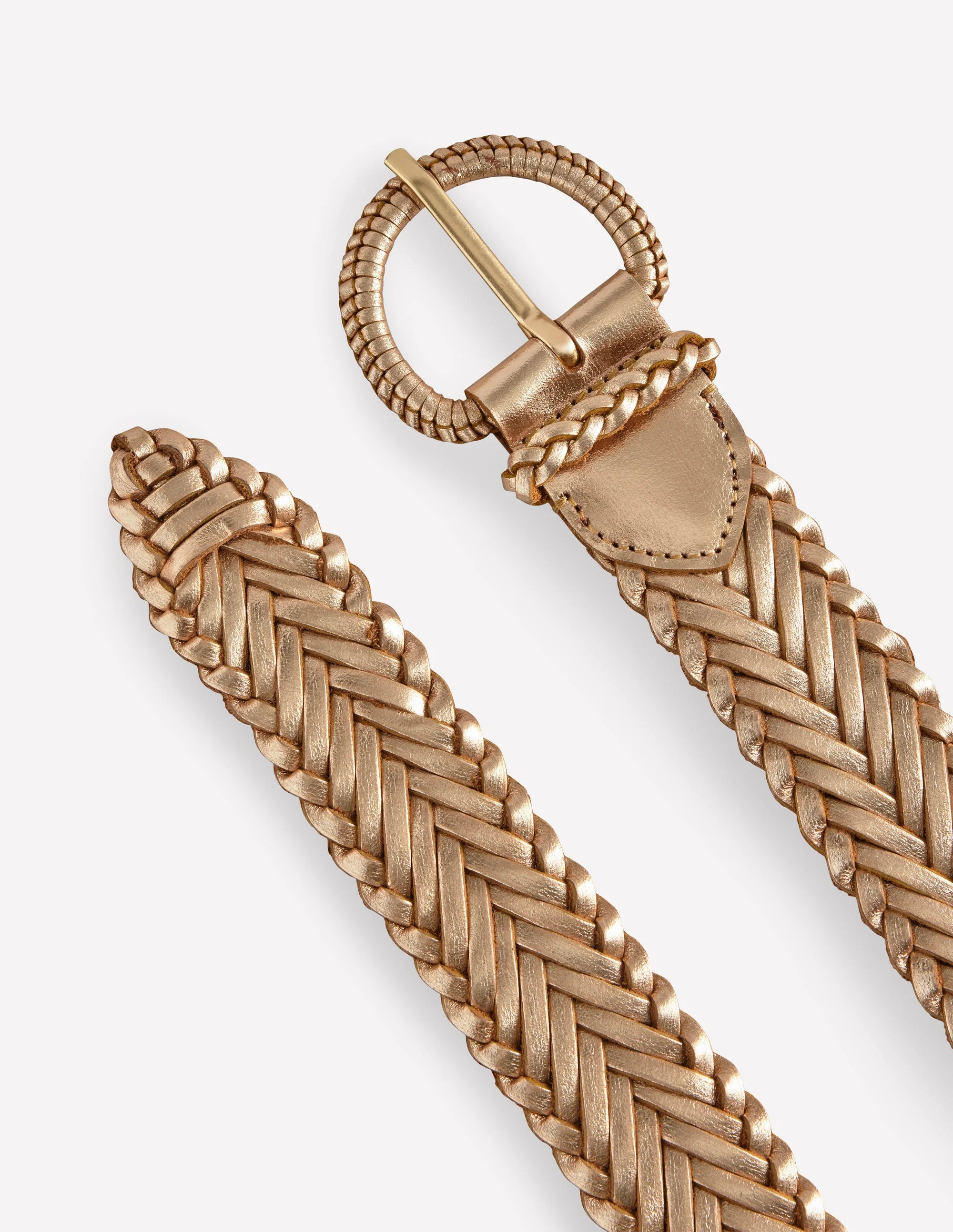 Woven Leather Belt-Gold - Image 3