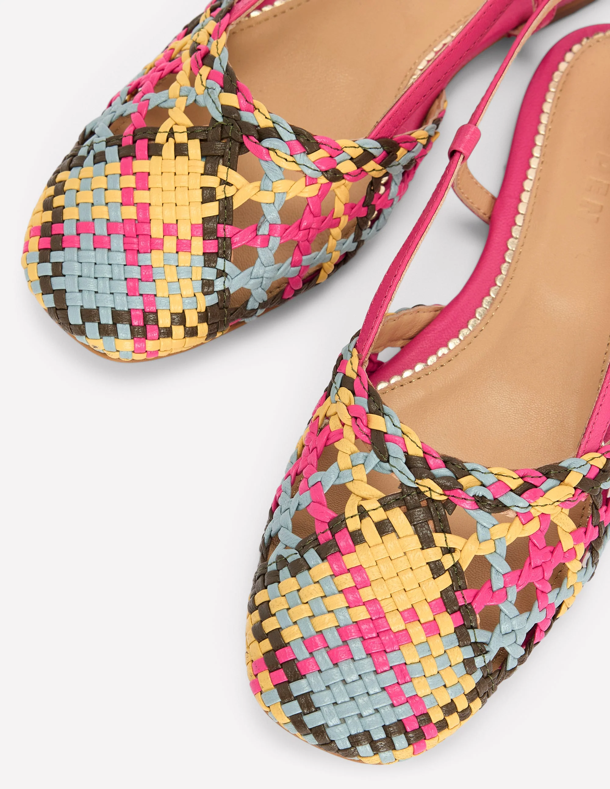 Woven Slingback Flats-Multi Check - Image 4