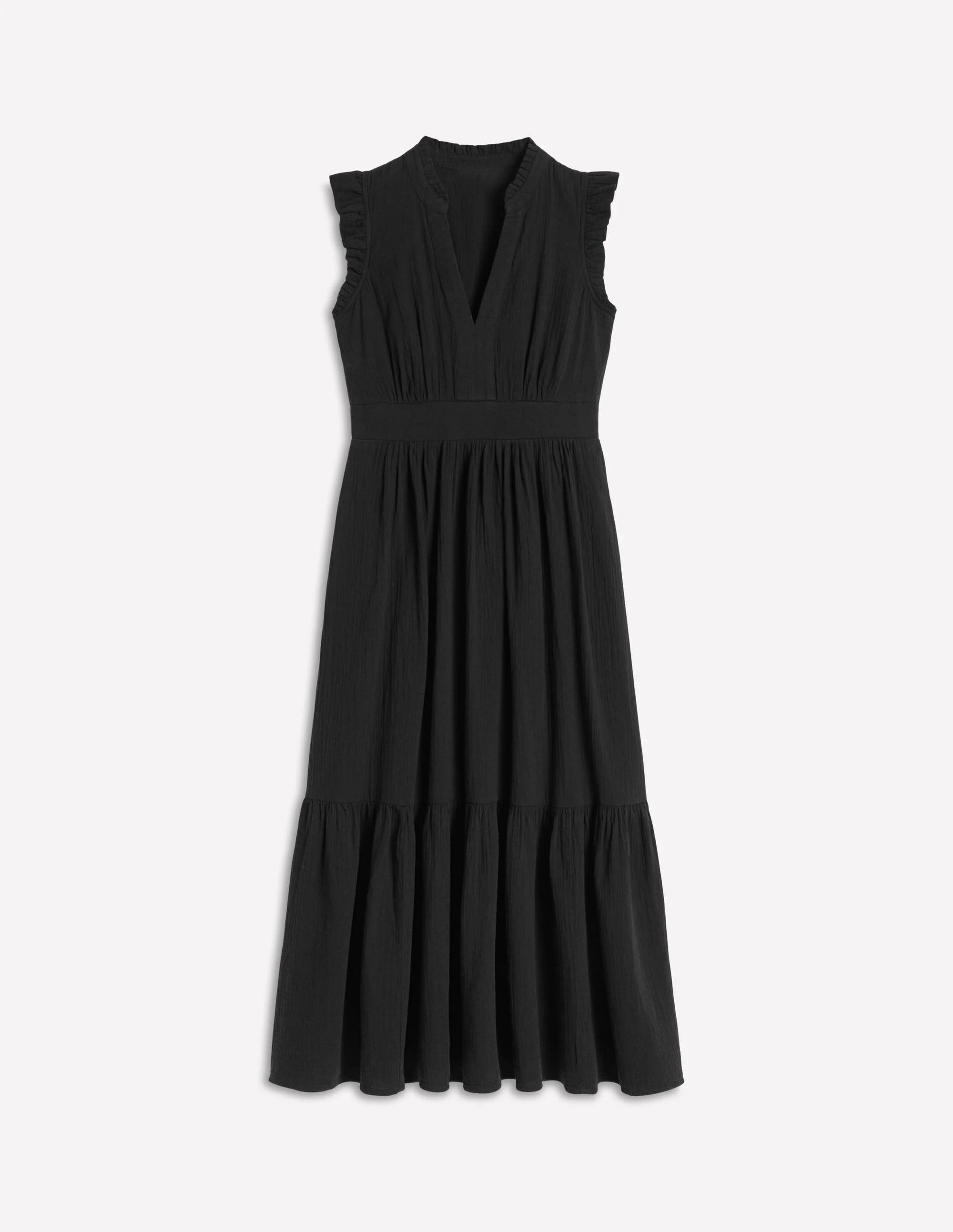 Wren Double Cloth Midi Dress-Black - Image 5