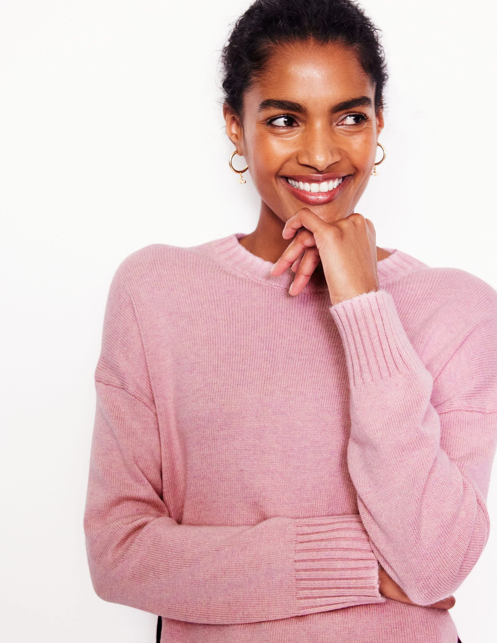 Zia Button Side Jumper-Quartz Pink - Image 4