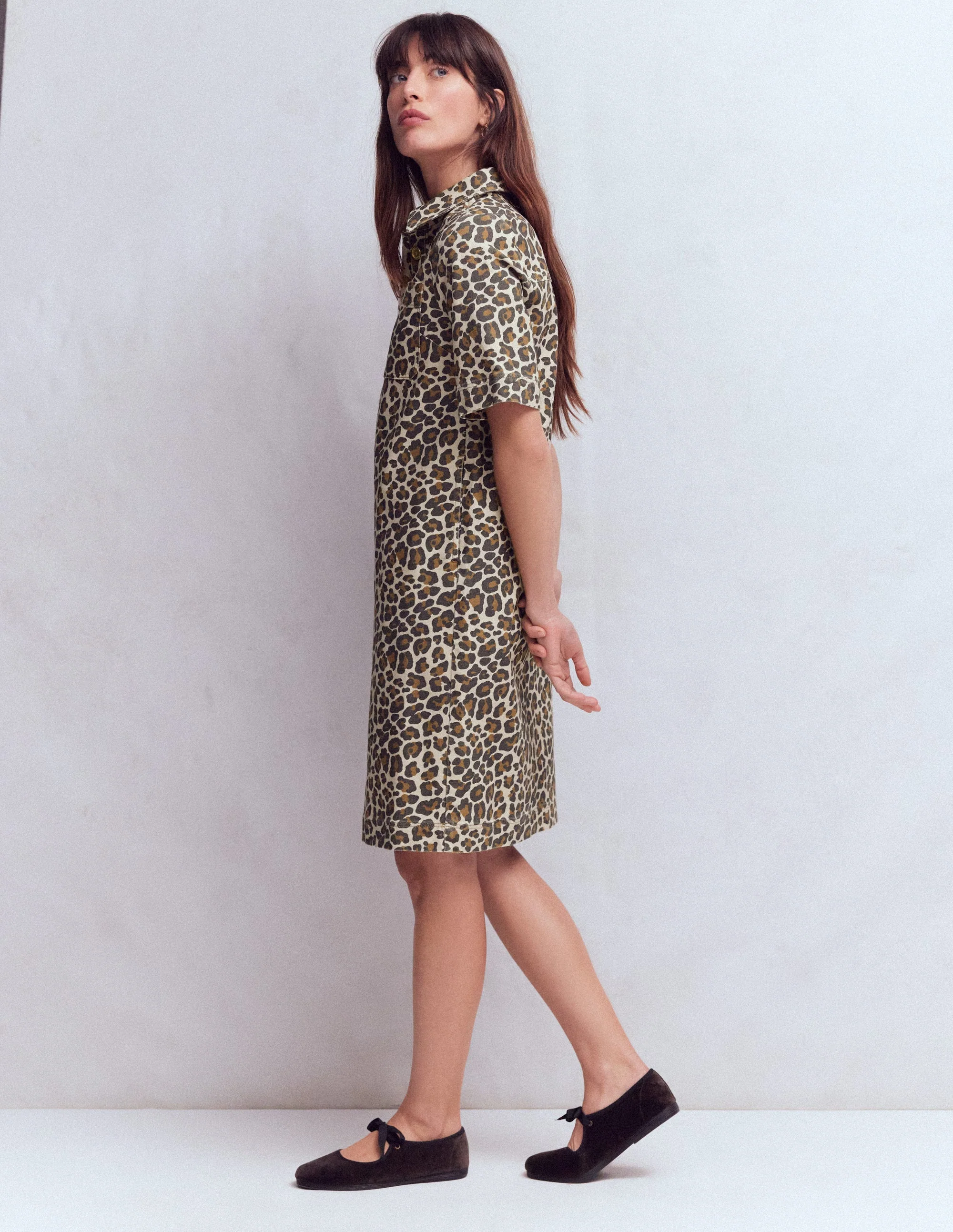 Zia Pocket Shift Dress-Almond Milk, Cheetah Pop - Image 4