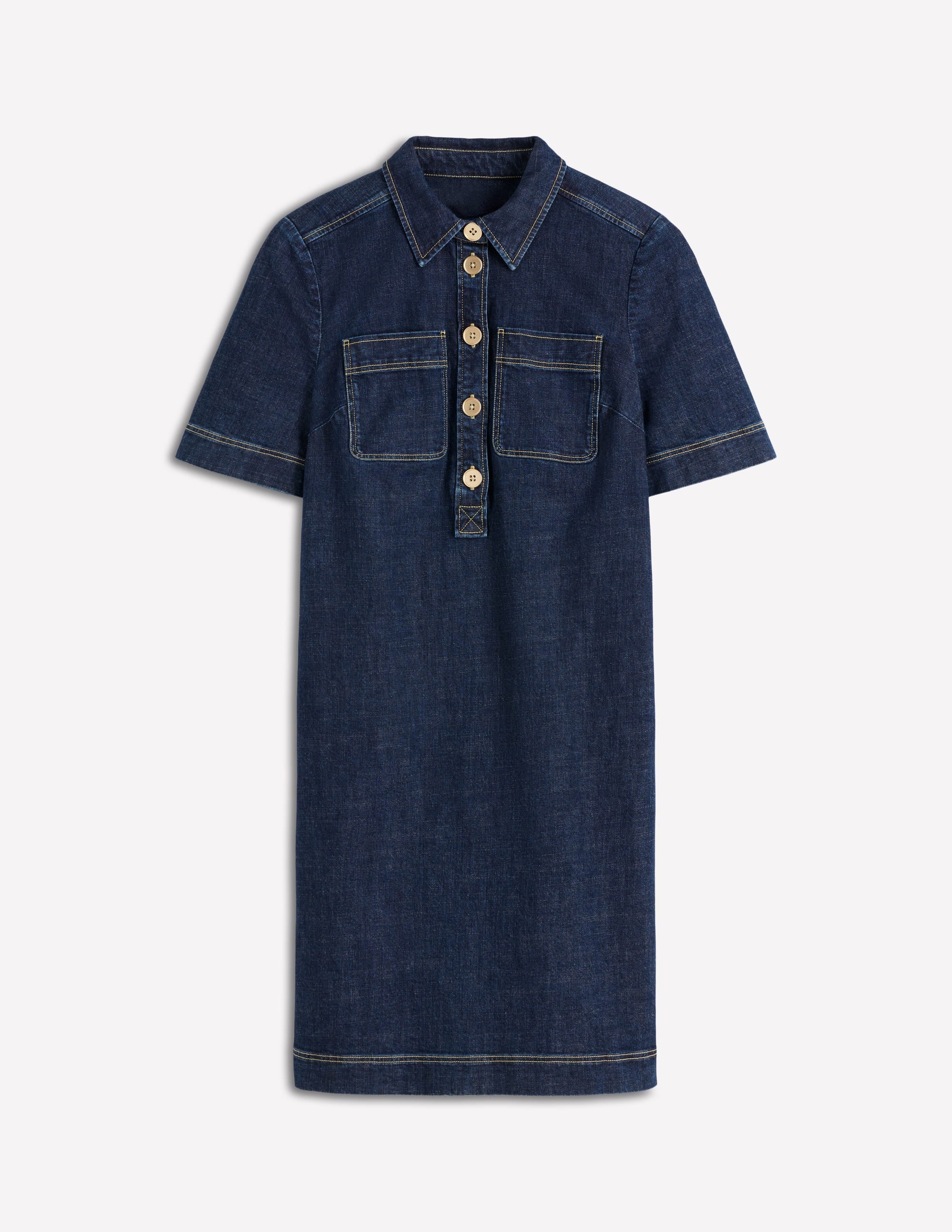 Zia Pocket Shift Dress-Dark Indigo - Image 6