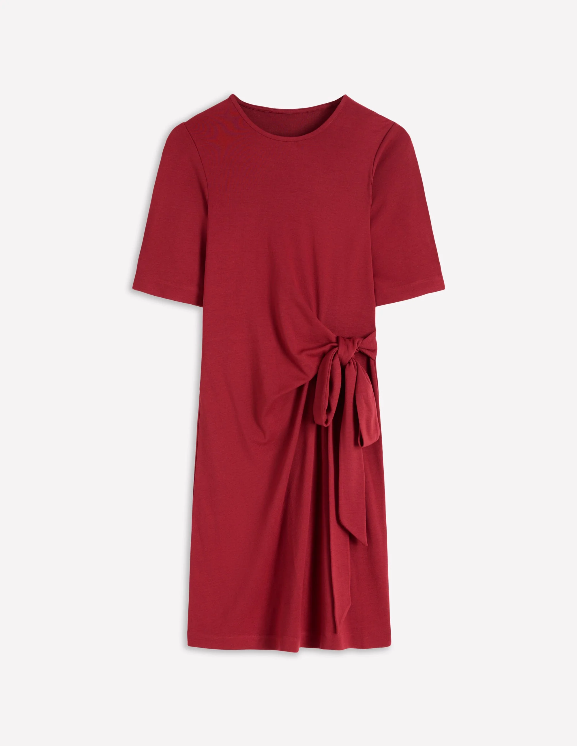 Zinnia Tie Jersey Short Dress-Rich Chestnut - Image 6