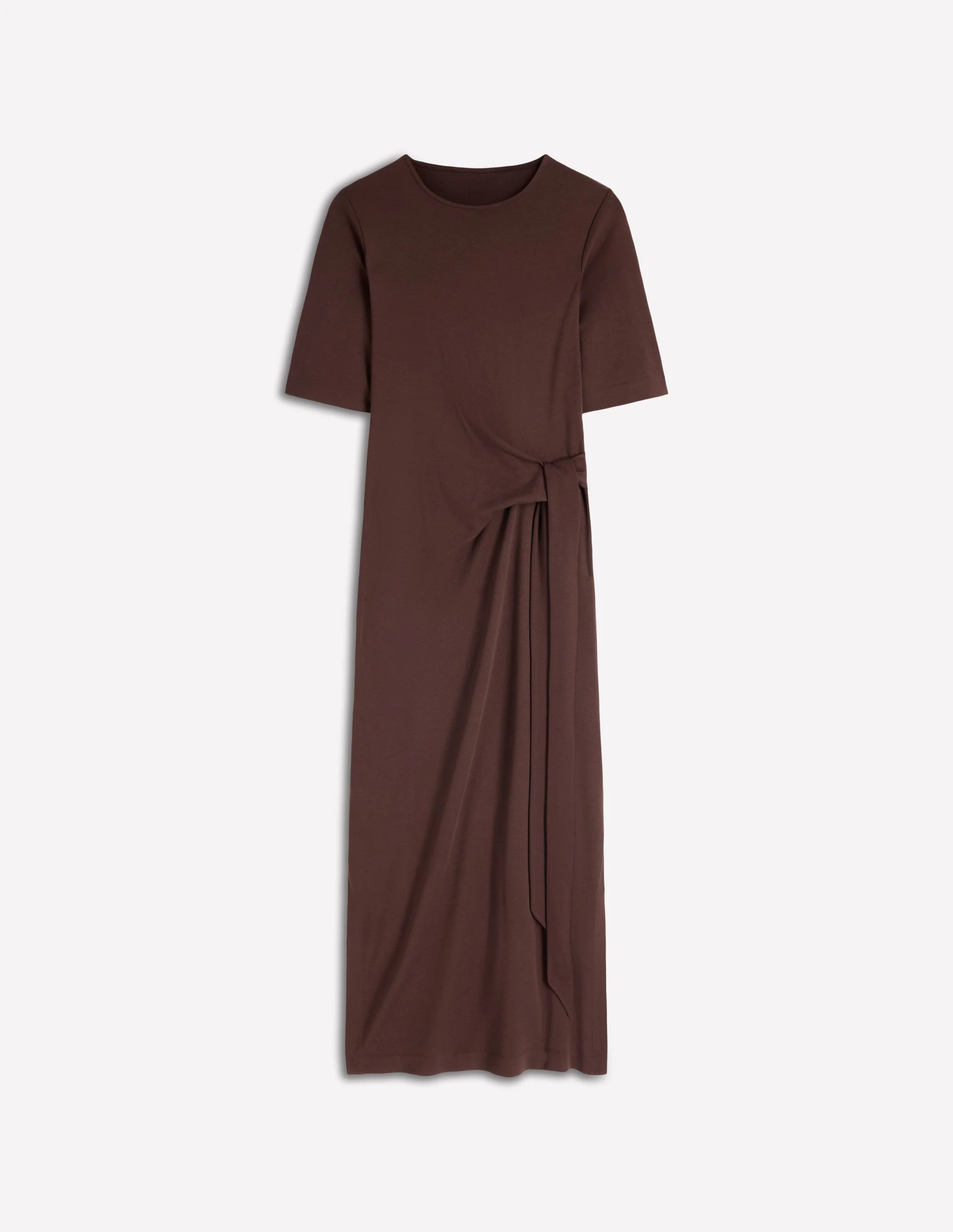 Zinnia Tie Ponte Midi Dress-Espresso - Image 11